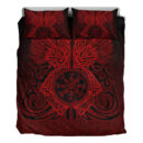 Ligerking Bedding Set - Two Raven Cletic Red Bedding Set A95