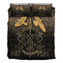 Ligerking Bedding Set - Norse Mythology Spear of Odin Gungnir Runes Geri Freki Huginn Muninn Bedding Set A7