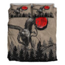 Ligerking Bedding Set - Viking Huginn and Muninn Raven on Tree Branch and Blood Moon Bedding Set A35