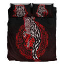 Ligerking Bedding Set -Wolf Viking Red Bedding Set A95