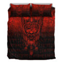 Ligerking Bedding Set - Viking Odin Allfather In Asgard - Red Version Bedding Set A7