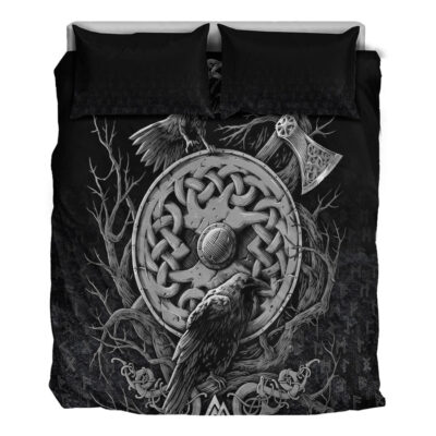 Ligerking Bedding Set - Celtic Raven Axe Viking Bedding Set A95