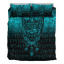 Ligerking Bedding Set - Viking Odin Allfather In Asgard - Cyan Version Bedding Set A7