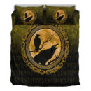 Ligerking Bedding Set - Vikings Huginn Muninn Odinâ€™s Ravens - Gold Version Bedding Set A7