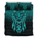 Ligerking Bedding Set - Viking God Odin Allfather In Asgard Raven God - Cyan Version Bedding Set A7