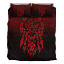Ligerking Bedding Set - Viking God Odin Allfather In Asgard Raven God - Red Version Bedding Set A7