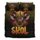 Ligerking Bedding Set - Skol Viking Beer Norse Mythology Warrior Drinking Bedding Set A7