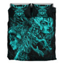 Ligerking Bedding Set - Valkyries And Bear Raven Turquoise Bedding Set A95