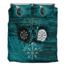 Ligerking Bedding Set - Raven of Odin and Symbol Ligerking Cyan Bedding Set A35