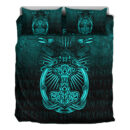 Ligerking Bedding Set - Vikings Ravens Mjolnir - Cyan Version Bedding Set A7