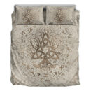 Ligerking Bedding Set - Tree of Life with Triquetra and Futhark Pastel Gold Bedding Set A7