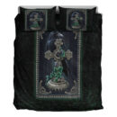 Ligerking Bedding Set - Viking Raven Celtic and Cross Green Style Bedding Set A35