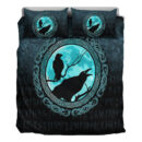 Ligerking Bedding Set - Vikings Huginn Muninn Odinâ€™s Ravens - Cyan Version Bedding Set A7