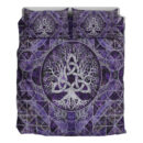 Ligerking Bedding Set - Tree of Life with Triquetra Amethyst and Silver Bedding Set A7