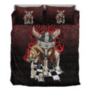 Ligerking Bedding Set - Brave Viking With Chessboard Chess Bedding Set A7