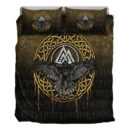 Ligerking Bedding Set - Valhalla Norse Mythology Raven Black Crow Viking Bedding Set A7