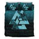 Ligerking Bedding Set - Huginn Muninn Ravens from Odin Viking - Cyan Version Bedding Set A7
