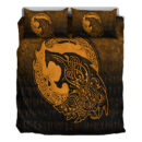 Ligerking Bedding Set - Fenrir Viking 3D Tattoo - Gold Version Bedding Set A7