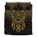Ligerking Bedding Set - Viking God Odin Allfather In Asgard Raven God - Gold Version Bedding Set A7