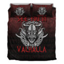 Ligerking Bedding Set -Viking Axe Norse Warrior See You In Valhalla Bedding Set A7