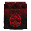 Ligerking Bedding Set - Vikings Ravens Mjolnir - Red Version Bedding Set A7