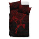 Ligerking Bedding Set - Raven Vegvisir Tattoo - Red Version Bedding Set A7