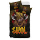 Ligerking Bedding Set - Skol Viking Beer Norse Mythology Warrior Drinking Bedding Set A7