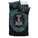 Ligerking Bedding Set - Mjolnir Hammer of Thor Runes Bedding Set A7