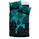 Ligerking Bedding Set - Raven Vegvisir Tattoo - Cyan Version Bedding Set A7
