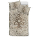 Ligerking Bedding Set - Tree of Life with Triquetra and Futhark Pastel Gold Bedding Set A7