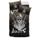Ligerking Bedding Set - Valhalla Awaits Viking Skull Warrior Axe Bedding Set A7