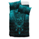 Ligerking Bedding Set - Viking Odin Allfather In Asgard - Cyan Version Bedding Set A7