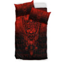 Ligerking Bedding Set - Viking Odin Allfather In Asgard - Red Version Bedding Set A7