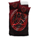 Ligerking Bedding Set - Vegvisir Nordic Viking Rune - Red Version Bedding Set A7