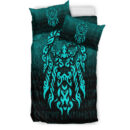 Ligerking Bedding Set - Viking God Odin Allfather In Asgard Raven God - Cyan Version Bedding Set A7