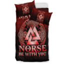 Ligerking Bedding Set - May The Norse Be With You Viking - Red Version Bedding Set A7