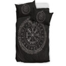 Ligerking Bedding Set - Viking Vegvisir with Ouroboros and Runes Bedding Set A7