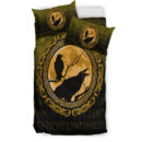 Ligerking Bedding Set - Vikings Huginn Muninn Odinâ€™s Ravens - Gold Version Bedding Set A7