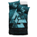 Ligerking Bedding Set - Huginn Muninn Ravens from Odin Viking - Cyan Version Bedding Set A7