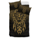 Ligerking Bedding Set - Viking God Odin Allfather In Asgard Raven God - Gold Version Bedding Set A7