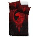 Ligerking Bedding Set - Viking Norse Wolf - Red Version Bedding Set A7