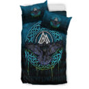 Ligerking Bedding Set - Valhalla Norse Mythology Raven Black Crow Viking - Cyan Version Bedding Set A7