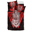Ligerking Bedding Set -Viking Odin Wolf Red Bedding Set A95