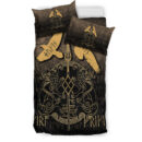 Ligerking Bedding Set - Norse Mythology Spear of Odin Gungnir Runes Geri Freki Huginn Muninn Bedding Set A7