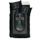 Ligerking Bedding Set - Viking Raven Celtic and Cross Green Style Bedding Set A35