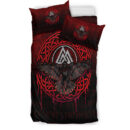 Ligerking Bedding Set - Valhalla Norse Mythology Raven Black Crow Viking - Red Version Bedding Set A7