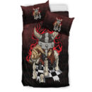 Ligerking Bedding Set - Brave Viking With Chessboard Chess Bedding Set A7