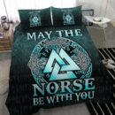 Ligerking Bedding Set - May The Norse Be With You Viking - Cyan Version Bedding Set A7