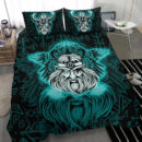 Ligerking Bedding Set -Viking Odin Turquoise Bedding Set A95