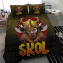 Ligerking Bedding Set - Skol Viking Beer Norse Mythology Warrior Drinking Bedding Set A7